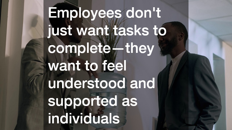 a manager and an employee talking in an office setting